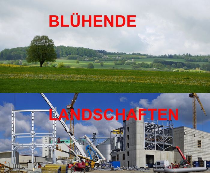 Naturlandschaft und Industrielandschaft treffen aufeinander