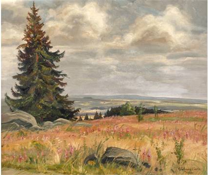 Gemälde "Sommerlandschaft" von Wolfgang Sachs (1913-1954)